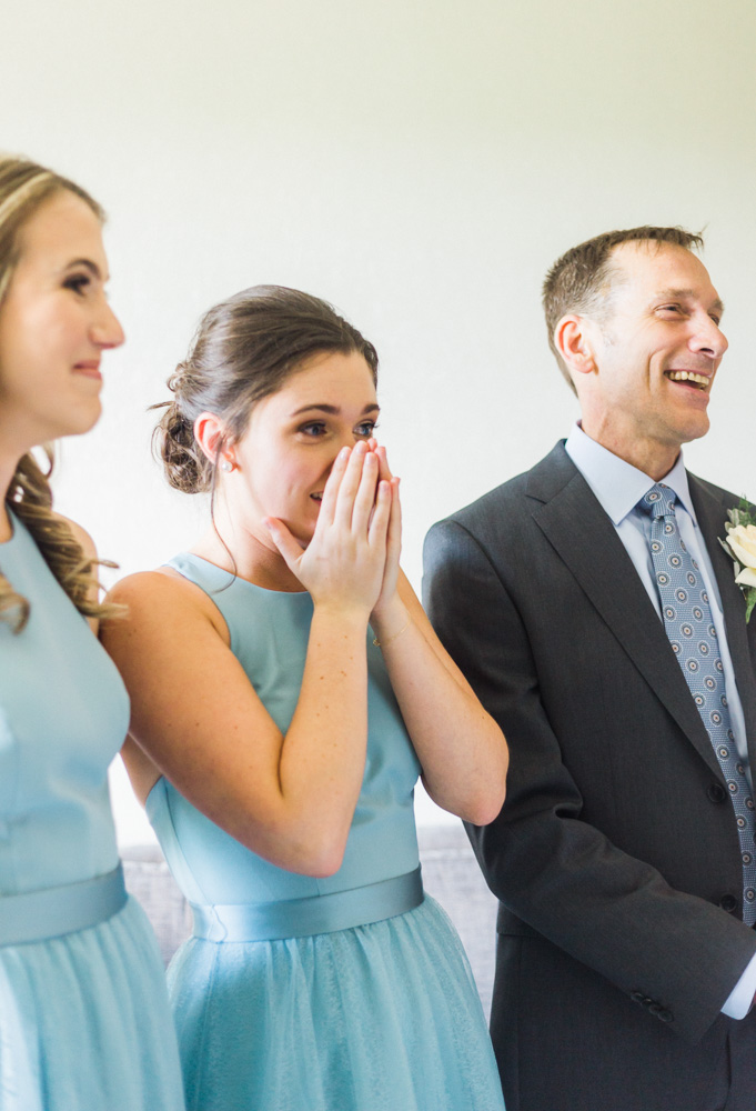 bridesmaid's reaction at first look