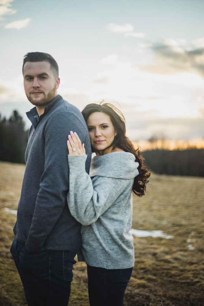 Engagement session at Topsmead State Forest at sunset