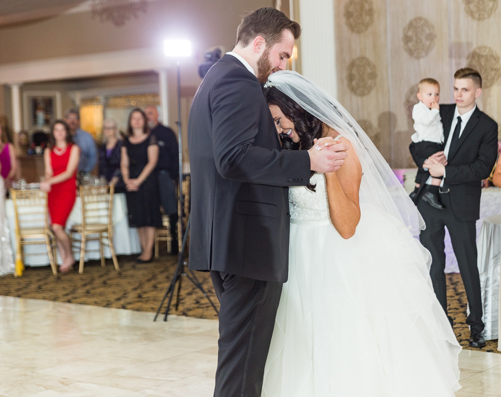 bride and groom first dance at spring wedding
