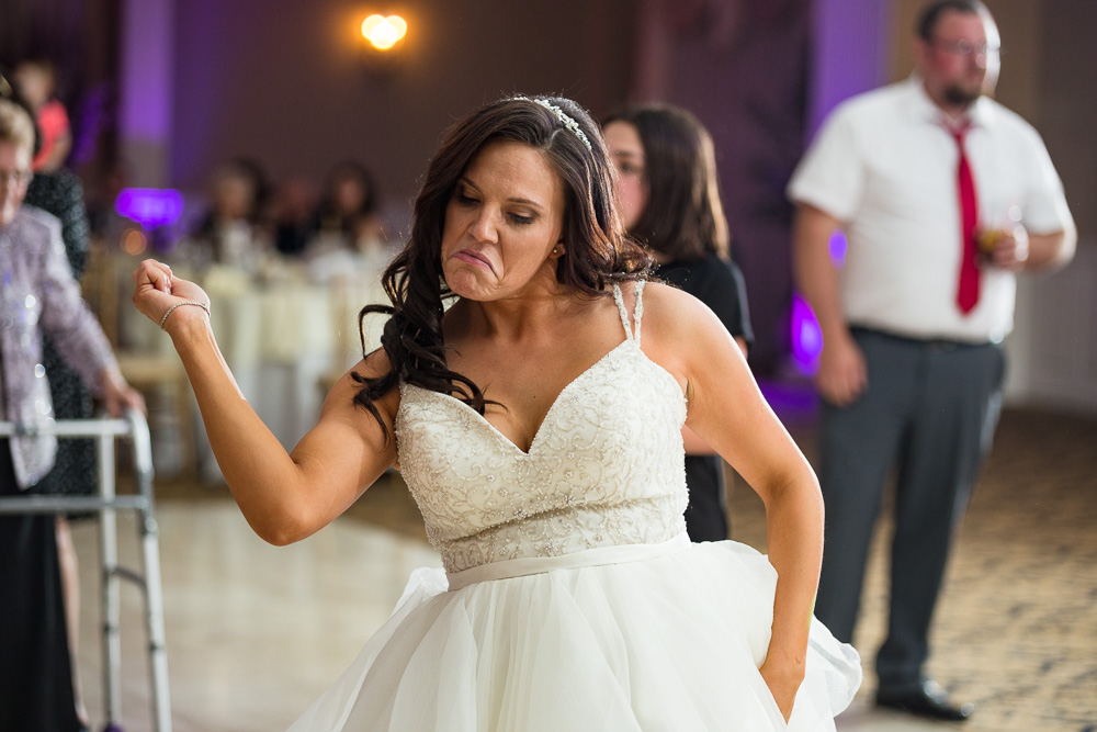 Bride dancing at her spring wedding in New England