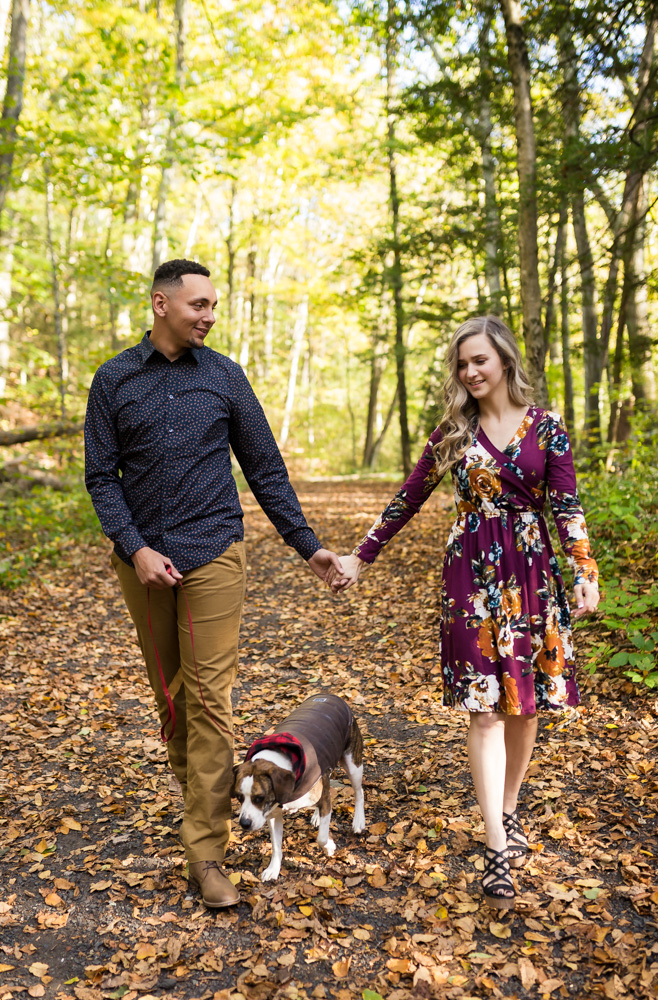 southford falls engagement session with dog