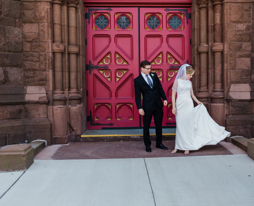 Bride and Groom before their  wadsworth mansion wedding ceremony 