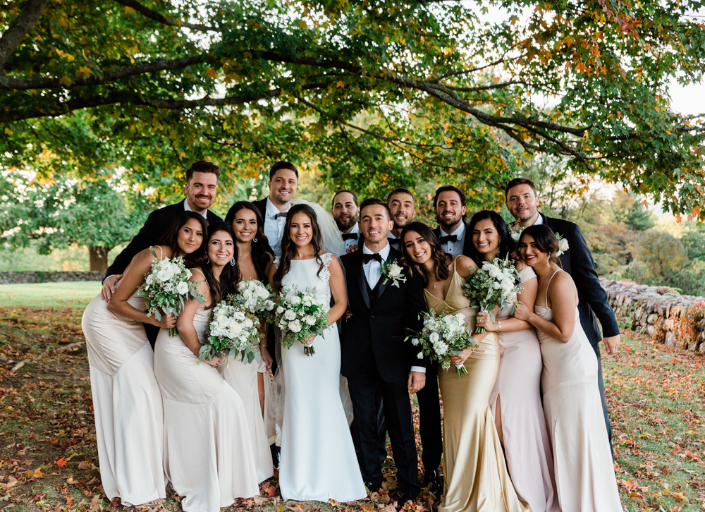 bridal party at the Hillstead Museum in Farmington Ct