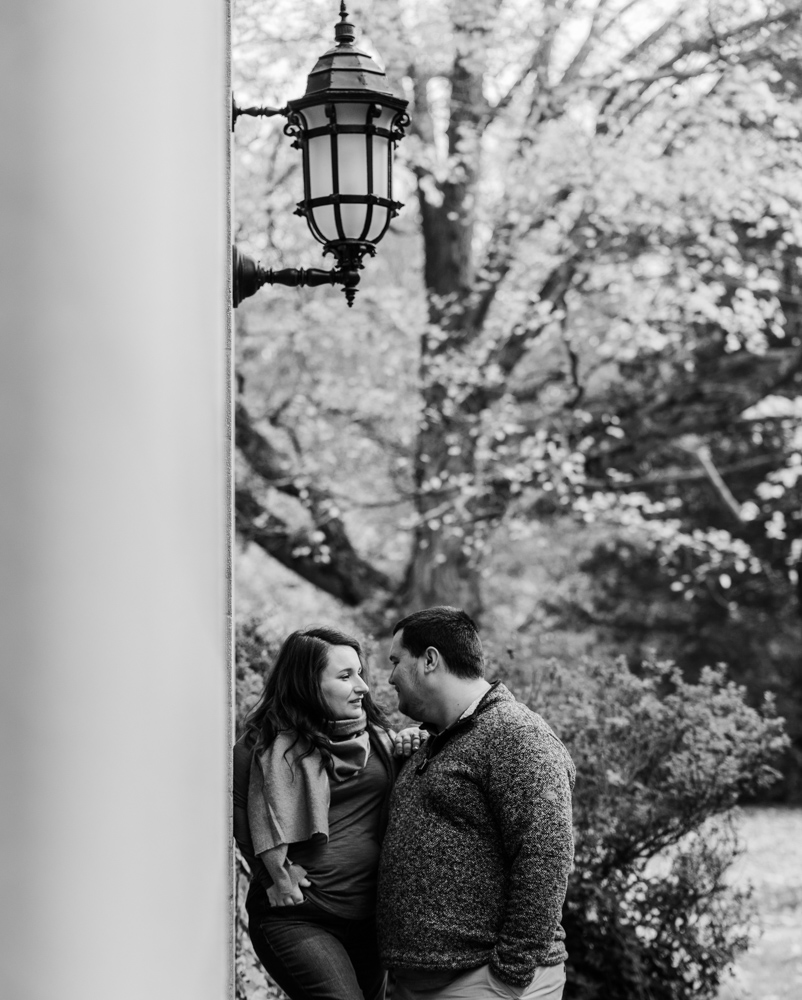 black and white from yale edgerton park engagement session