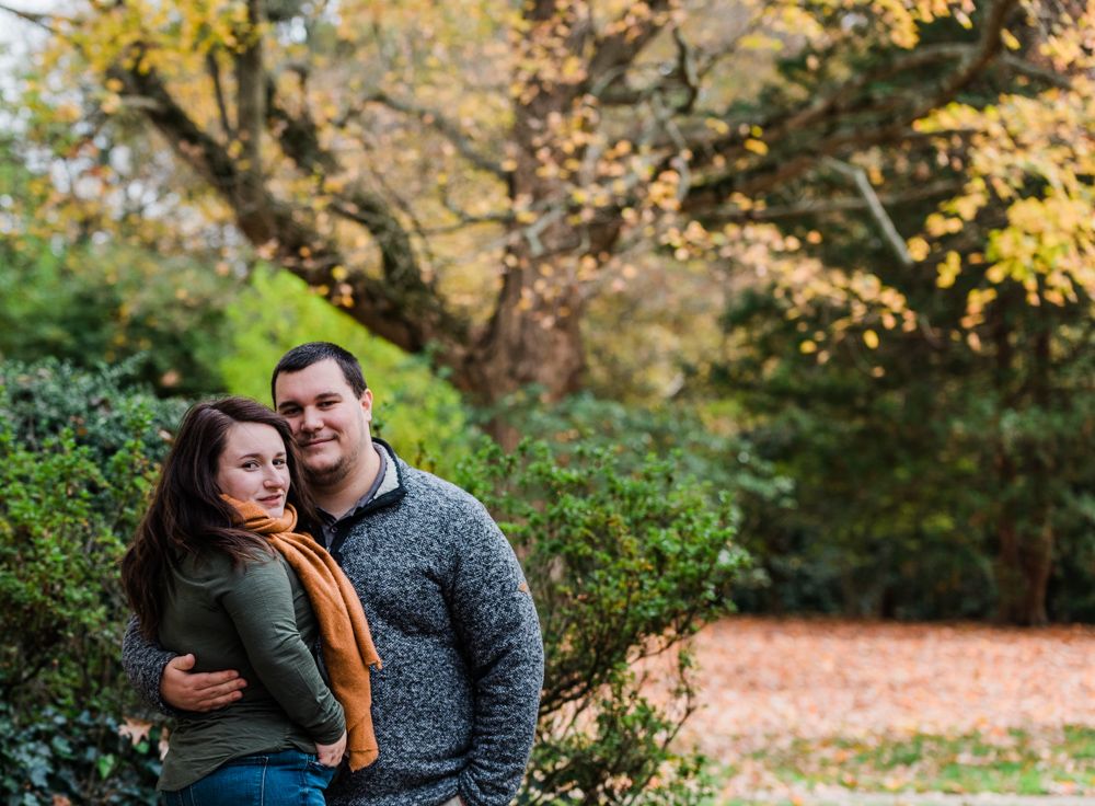 fall leaves at a yale edgerton park engagement session